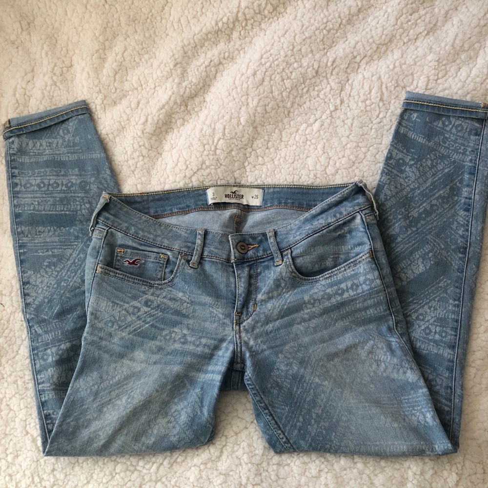 Hollister Aztec Light Blue Denim Stretchy Jeans